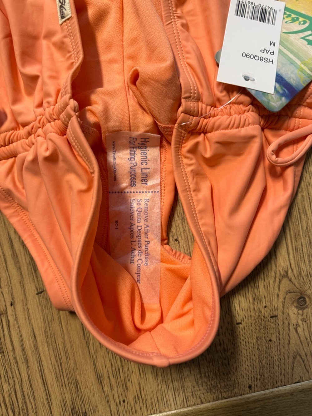 Hobie Bikini Bottom Peach Side Tie Boyshort Cheeky Size M NWT - Picture 6 of 9
